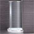 OVE Breeze 40 in. L x 40 in. W x 77 in. H Round Corner Shower Kit in Chrome with Clear Sliding Door and Shower Base Pan (Walls not Included)