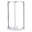 OVE Breeze 40 in. L x 40 in. W x 77 in. H Round Corner Shower Kit in Chrome with Clear Sliding Door and Shower Base Pan (Walls not Included)