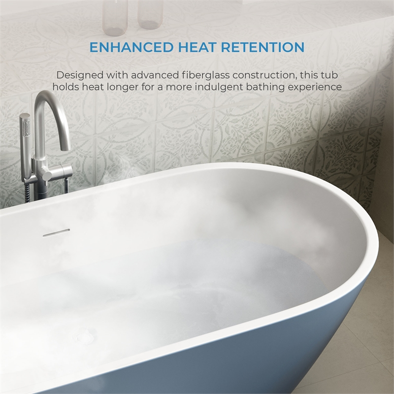 OVE Ayago 59 in. Freestanding Bathtub in Chambray