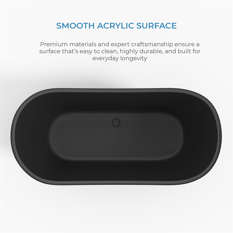 OVE Herschel 60 in. Freestanding Bathtub in Matte Black