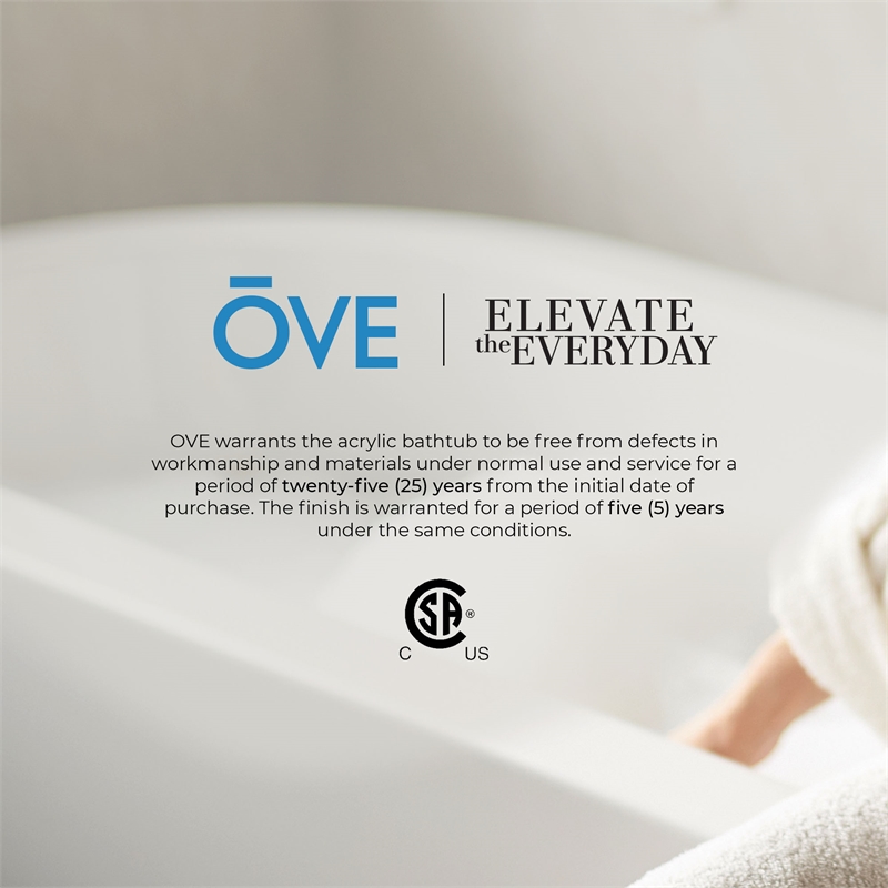 OVE Aveline 60 in. Freestanding Bathtub Kit extra Gold Hardware