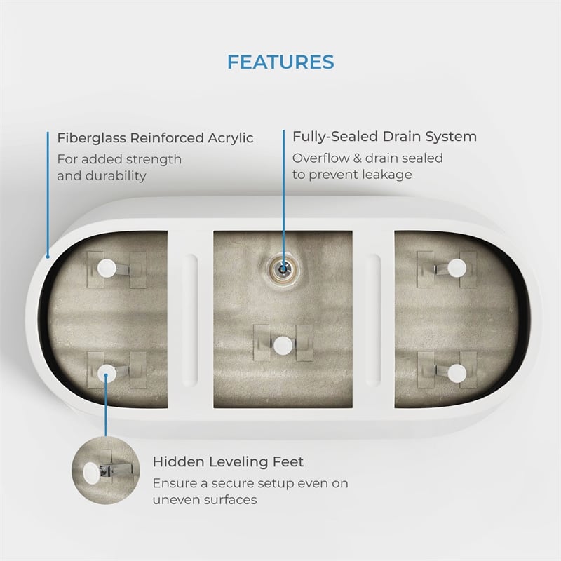 OVE Herschel 60 in. Freestanding Bathtub in Glossy White
