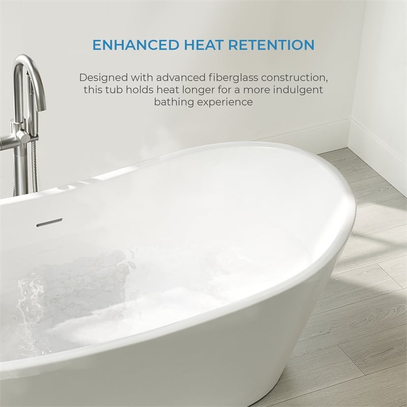 OVE Herschel 60 in. Freestanding Bathtub in Glossy White