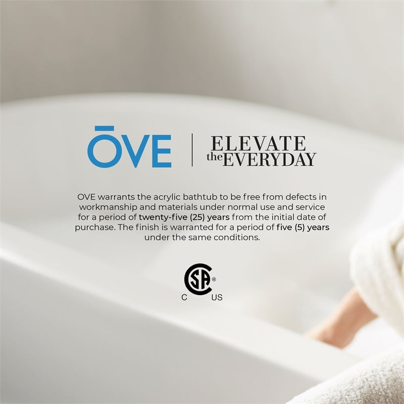 OVE Herschel 60 in. Freestanding Bathtub in Glossy White