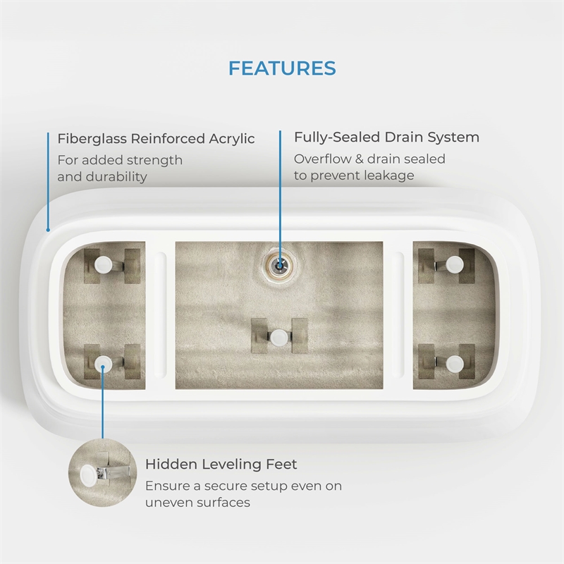 OVE Aveline 60 in. Freestanding Bathtub Kit extra Nickel Hardware