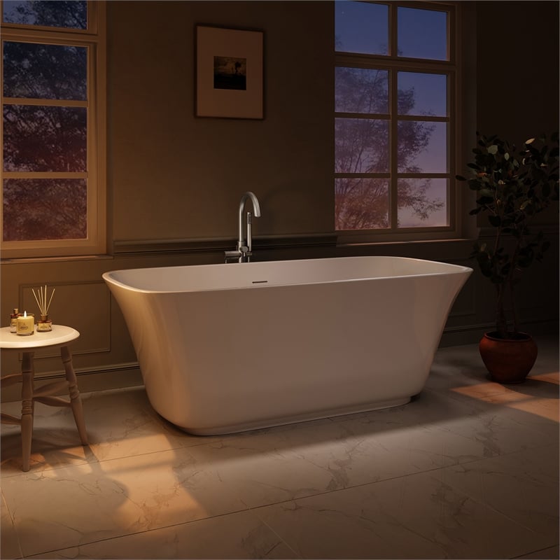 OVE Aveline 60 in. Freestanding Bathtub Kit extra Chrome Hardware