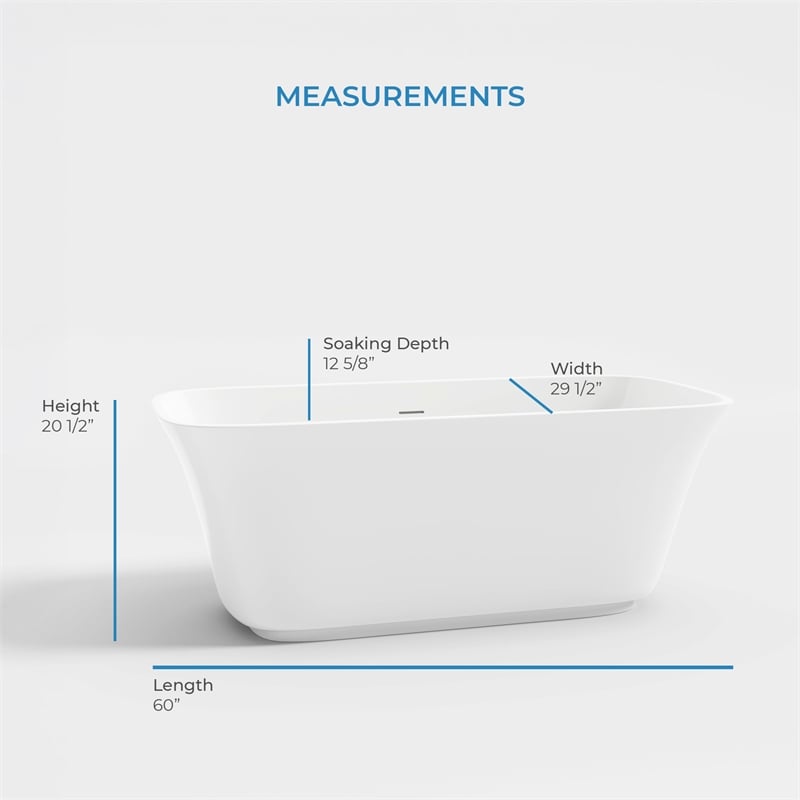 OVE Aveline 60 in. Freestanding Bathtub Kit extra Chrome Hardware