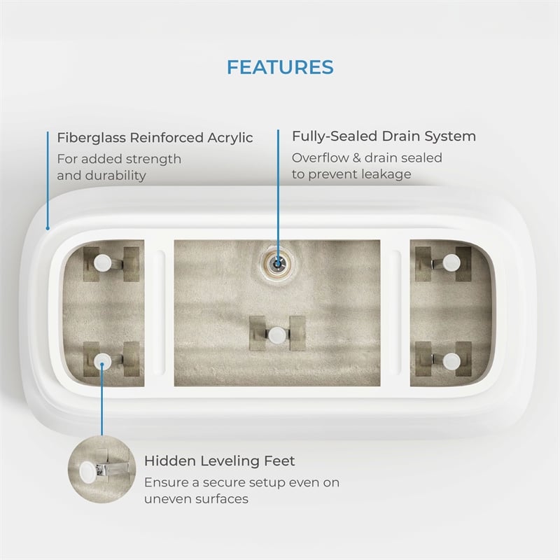 OVE Aveline 60 in. Freestanding Bathtub Kit extra Chrome Hardware