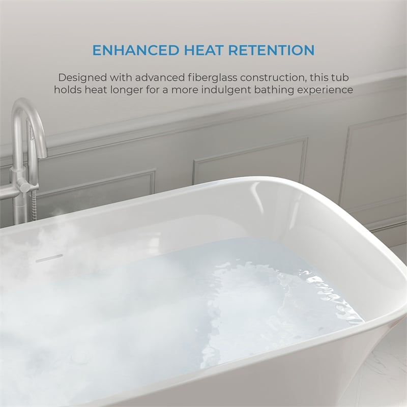 OVE Aveline 60 in. Freestanding Bathtub Kit extra Chrome Hardware