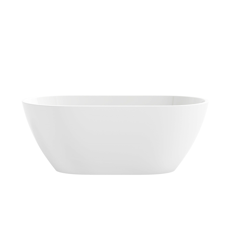 OVE Ayago 59 in. Freestanding White Bathtub Kit Black Hardware