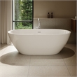 OVE Ayago 66 in. Freestanding White Bathtub Kit Nickel Hardware