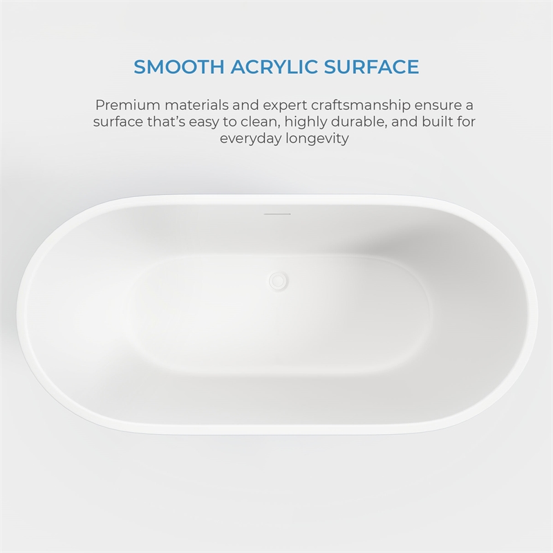 OVE Ayago 59 in. Freestanding Chambray Bathtub Kit Chrome Hardware