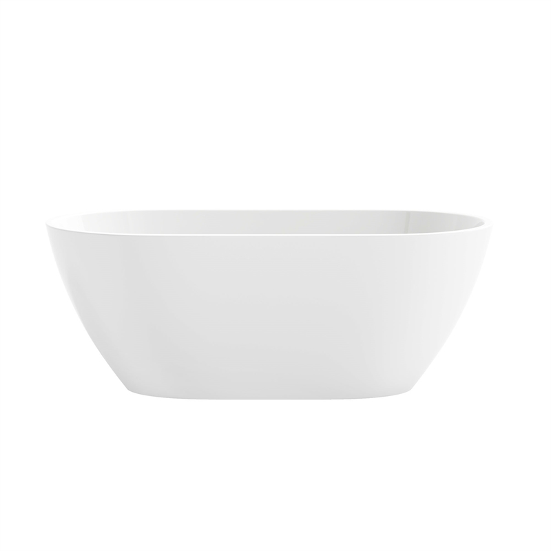 OVE Ayago 59 in. Freestanding White Bathtub Kit Chrome Hardware