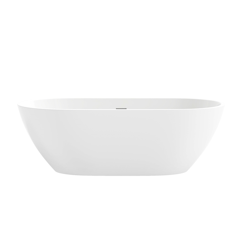 OVE Ayago 66 in. Freestanding White Bathtub Kit Gold Hardware