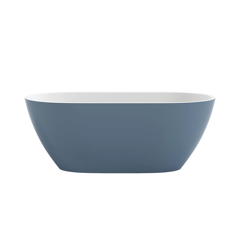 OVE Ayago 59 in. Freestanding Chambray Bathtub Kit Nickel Hardware
