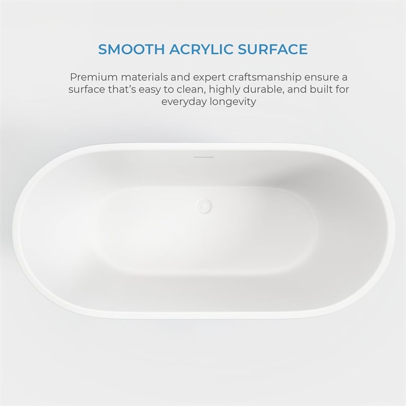 OVE Ayago 59 in. Freestanding Chambray Bathtub Kit Nickel Hardware