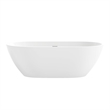OVE Ayago 66 in. Freestanding White Bathtub Kit Chrome Hardware