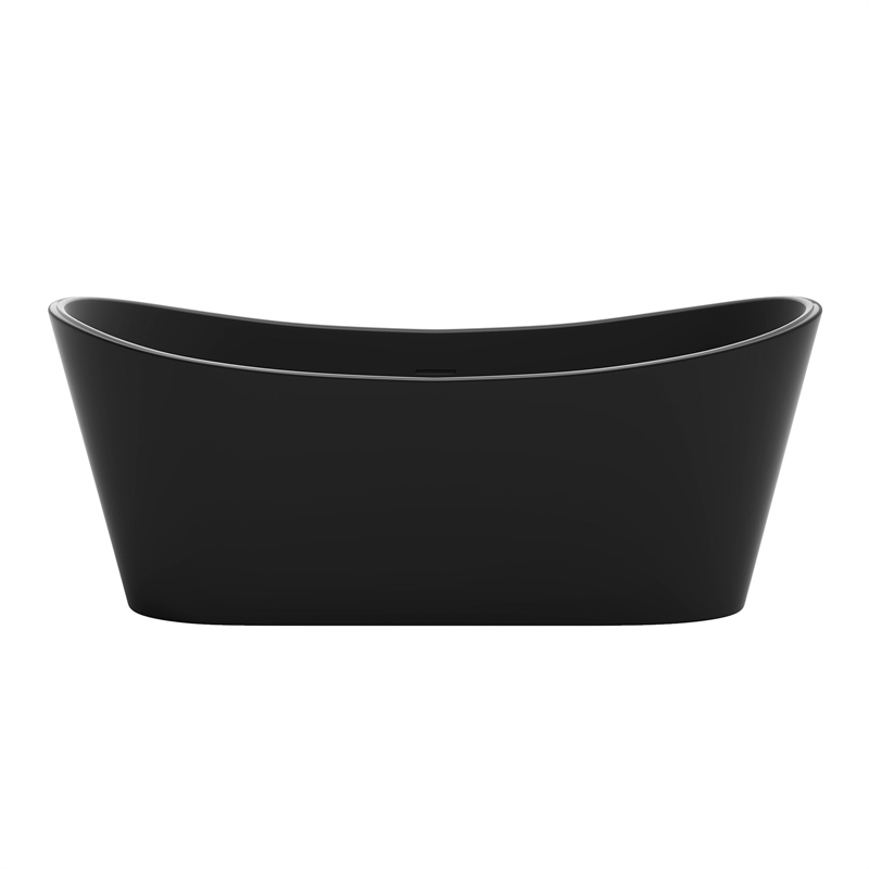 OVE Herschel 60 in. Freestanding Black Bathtub Kit Chrome Hardware