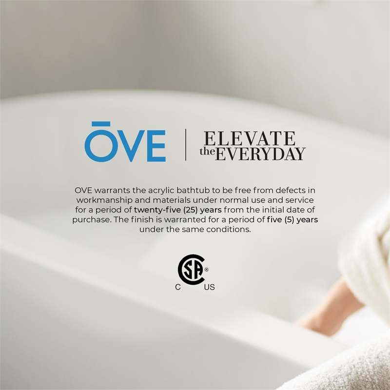 OVE Herschel 60 in. Freestanding Black Bathtub Kit Chrome Hardware