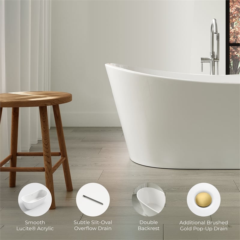 OVE Herschel 60 in. Freestanding Bathtub Kit extra Gold Hardware