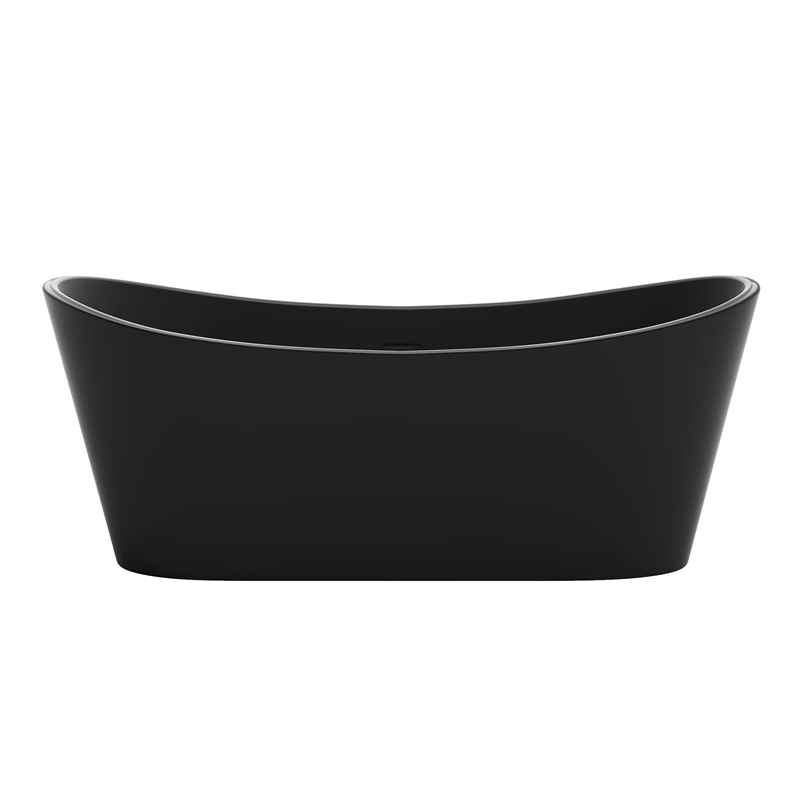 OVE Herschel 60 in. Freestanding Black Bathtub Kit Gold Hardware