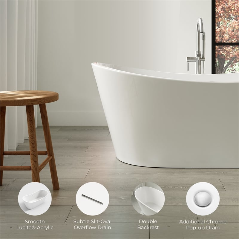 OVE Herschel 60 in. Freestanding Bathtub Kit extra Chrome Hardware