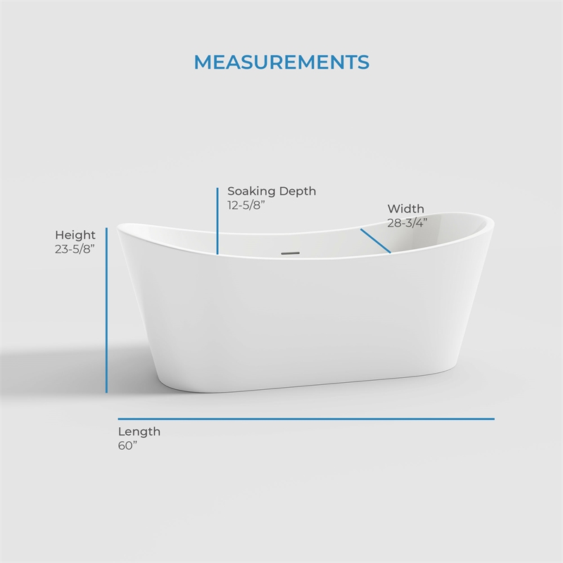 OVE Herschel 60 in. Freestanding Bathtub Kit extra Black Hardware