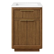OVE Xander 24 in. Warm Walnut Bathroom Vanity with White Countertop