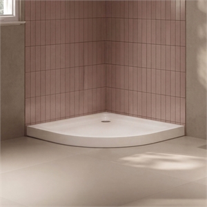 OVE Decors Breeze 36&quot x 36&quot Curved Corner Shower Base, White