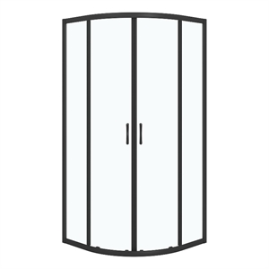 OVE Breeze 34 in. x 34 in. x 73 in. Quadrant Corner Shower Door in Matte Black