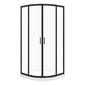 OVE Breeze 36 in. x 36 in. x 73 in. Quadrant Corner Shower Kit in Black Door Pan