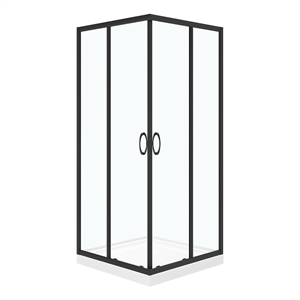 OVE Breeze 36 in. x 36 in. x  73 in. Square Corner Shower Kit in Black Door and Pan