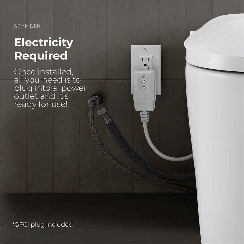 OVE Bradley ADA Dual-Flush Hands-Free Smart Bidet Toilet with White Trim