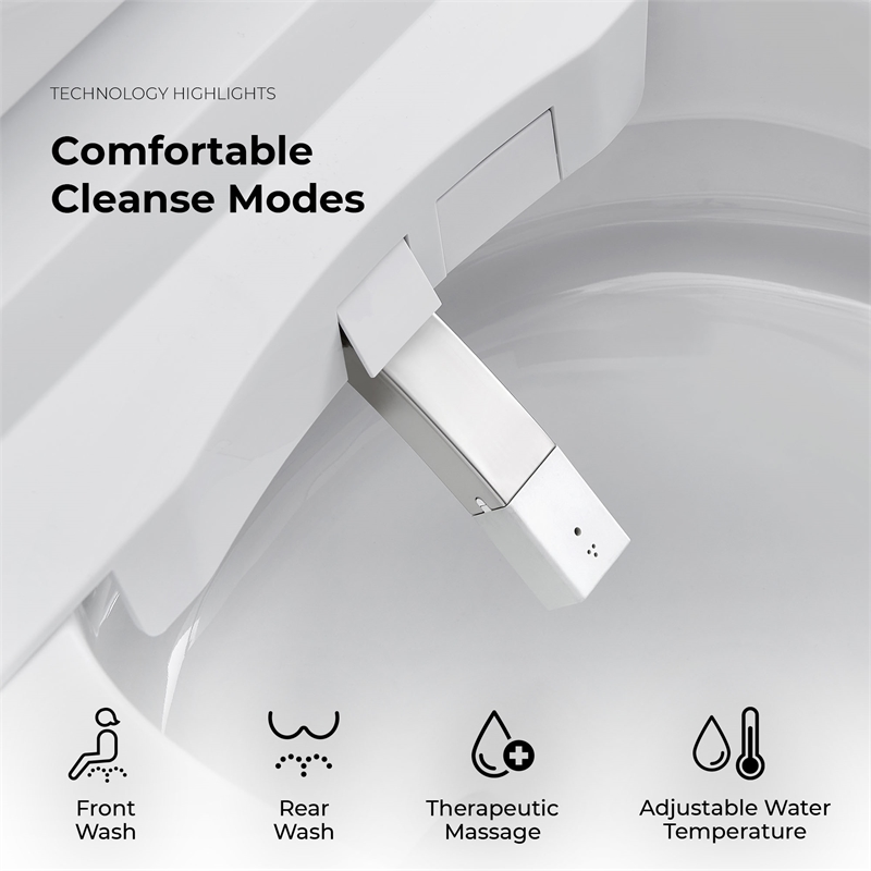 OVE Bradley ADA Dual-Flush Hands-Free Smart Bidet Toilet with White Trim