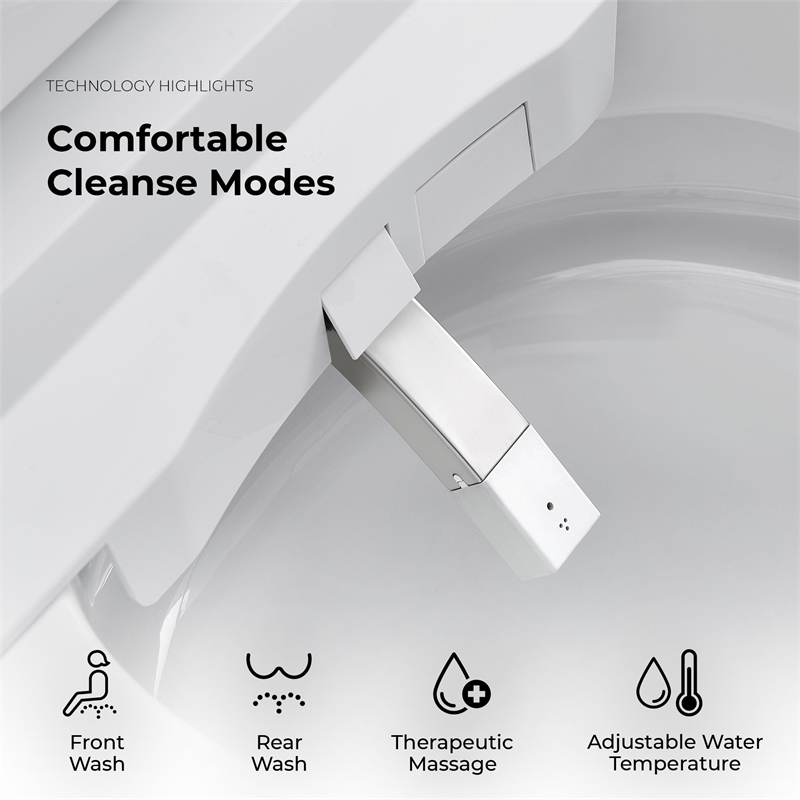 OVE Bradley ADA Dual-Flush Hands-Free Smart Bidet Toilet with Black Trim