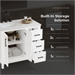 OVE Solas 36 in. Bathroom Vanity in Pure White with White Countertop