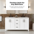 OVE Solas 60 in. Bathroom Vanity in Pure White with White Countertop