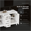 OVE Solas 60 in. Bathroom Vanity in Pure White with White Countertop