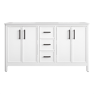 OVE Solas 60 in. Bathroom Vanity in Pure White with White Countertop