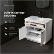 OVE Xander 36 in. Pure White Bathroom Vanity with Matte Black Hardware