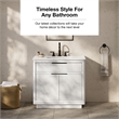 OVE Xander 36 in. Pure White Bathroom Vanity with Matte Black Hardware
