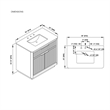 OVE Xander 36 in. Pure White Bathroom Vanity with Matte Black Hardware