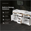 OVE Xander 60 in. Pure White Bathroom Vanity with Matte Black Hardware