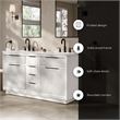 OVE Xander 60 in. Pure White Bathroom Vanity with Matte Black Hardware