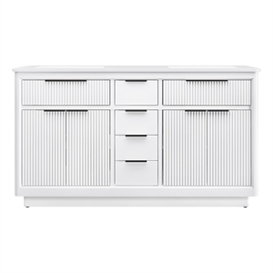 OVE Xander 60 in. Pure White Bathroom Vanity with Matte Black Hardware