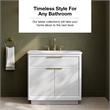 OVE Xander 36 in. Pure White Bathroom Vanity with Brushed Gold Hardware