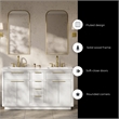 OVE Xander 60 in. Pure White Bathroom Vanity with Brushed Gold Hardware