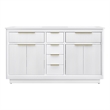 OVE Xander 60 in. Pure White Bathroom Vanity with Brushed Gold Hardware