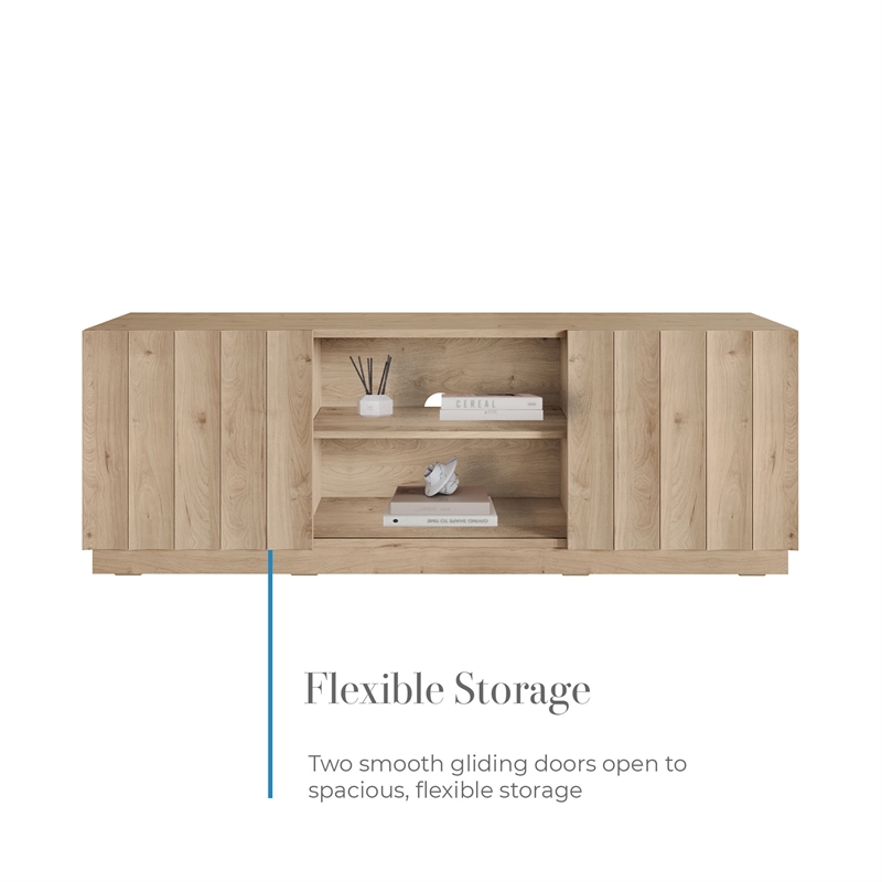 OVE Albert 61 in. Modern Media Console in Light Oak