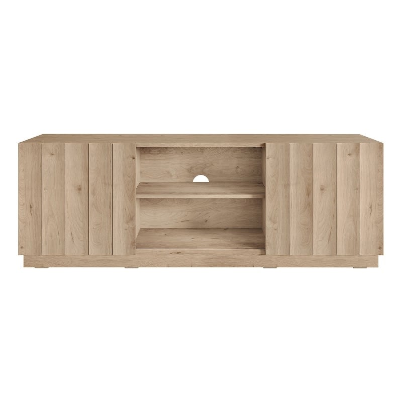 OVE Albert 61 in. Modern Media Console in Light Oak